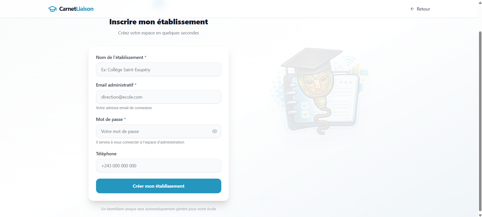 Inscrire mon établissement
